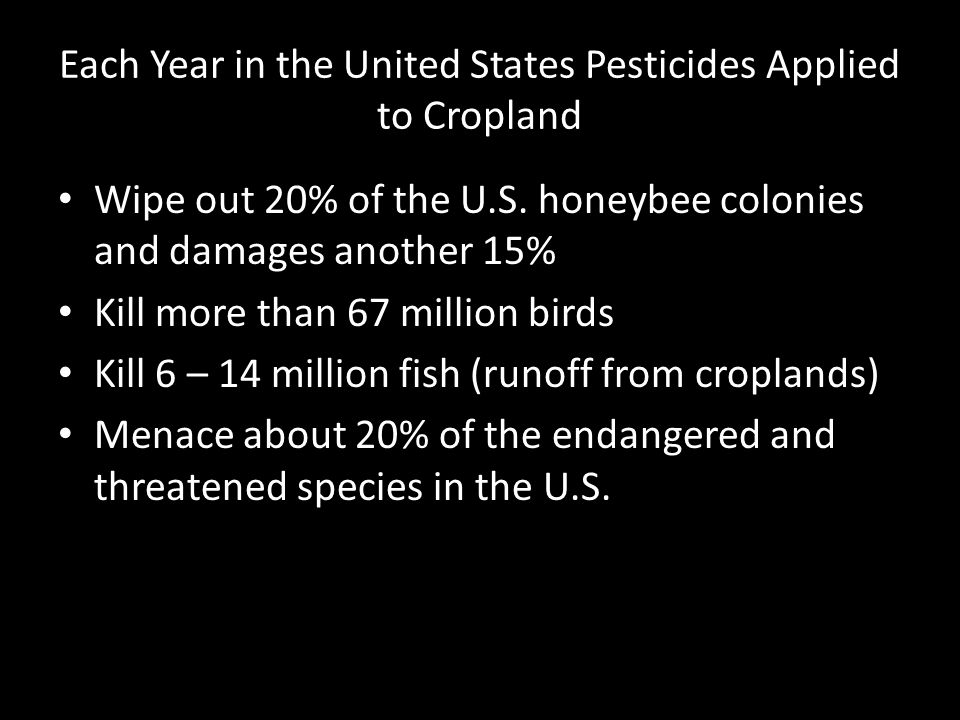 Each Year in the United States Pesticides Applied to Cropland