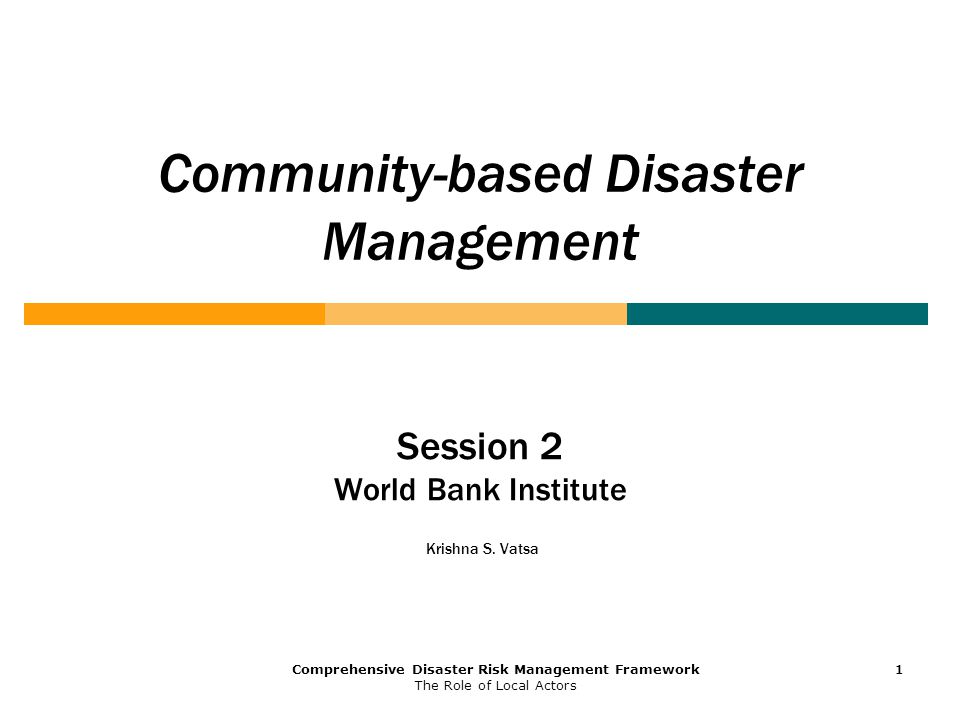 Community-based Disaster Management