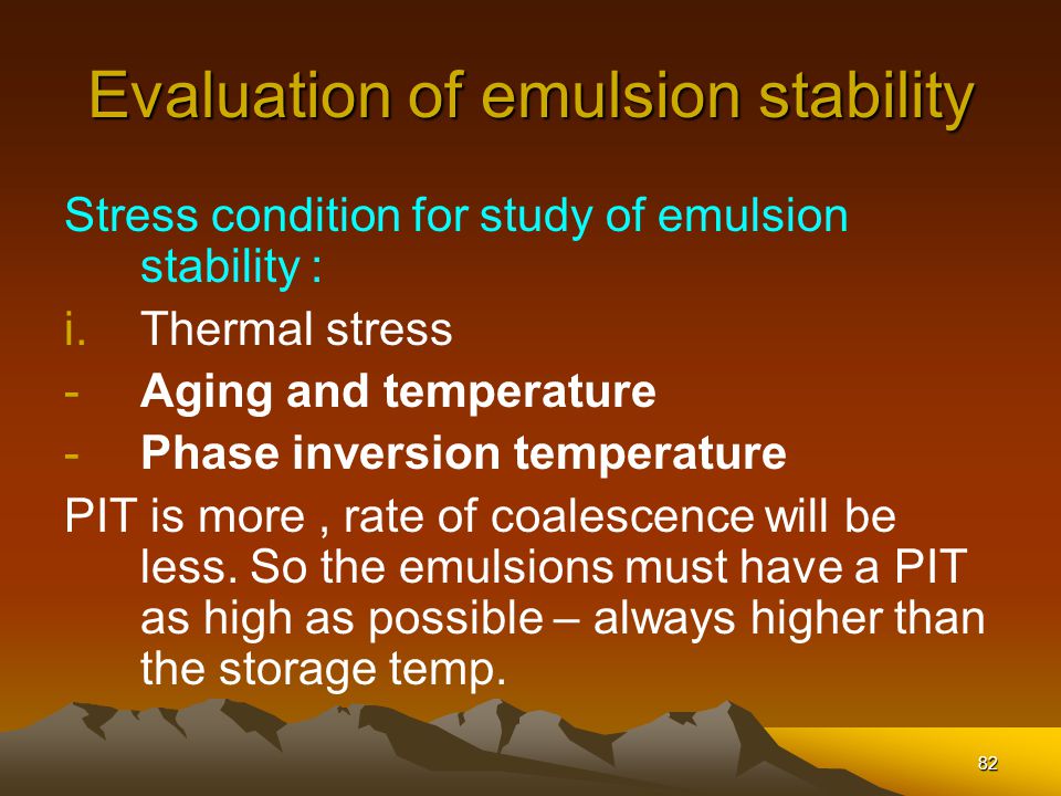 Emulsion Stability and Testing