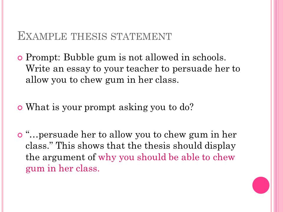 Example thesis statement