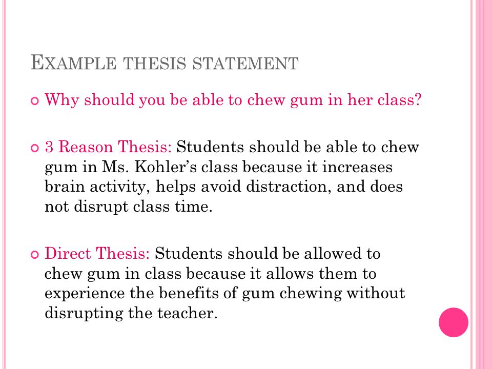 Example thesis statement