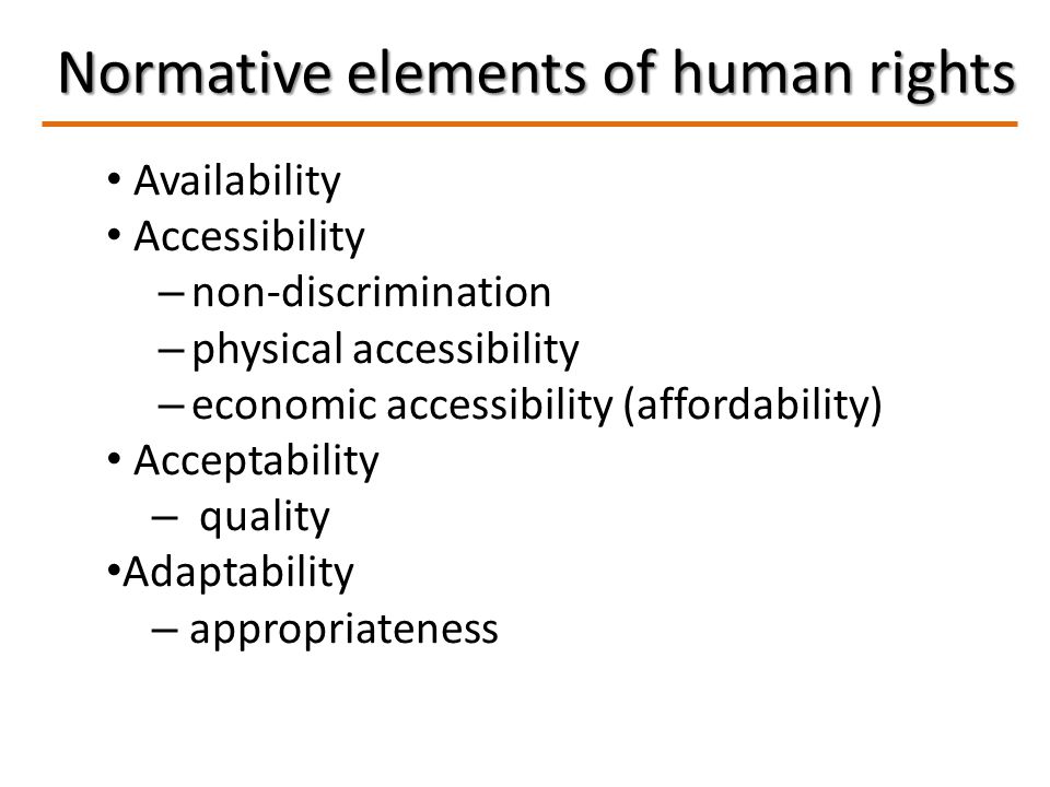 Normative elements of human rights