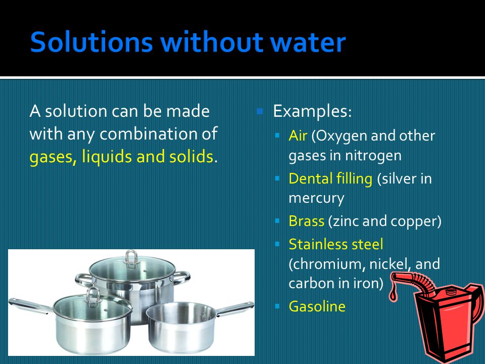 Solutions without water