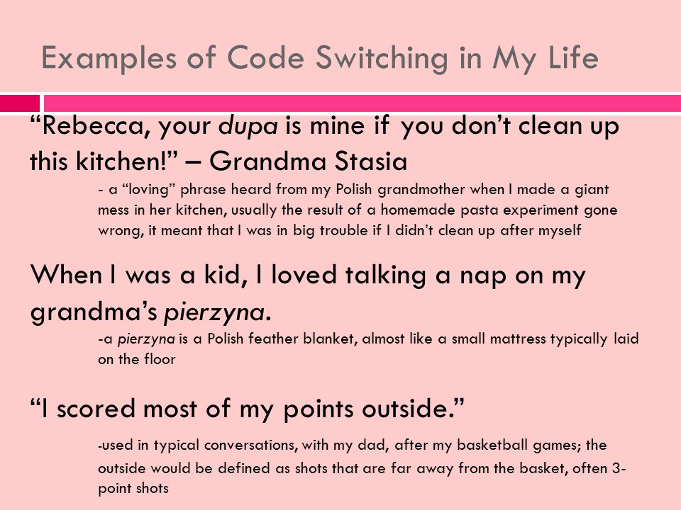 Code Switching By Rebecca Ludke Ppt Download