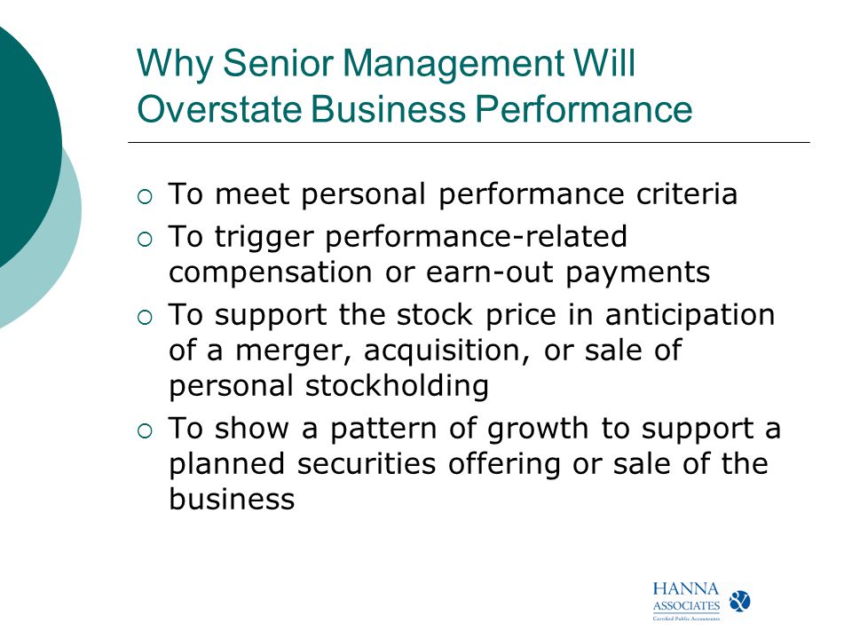 Why Senior Management Will Overstate Business Performance