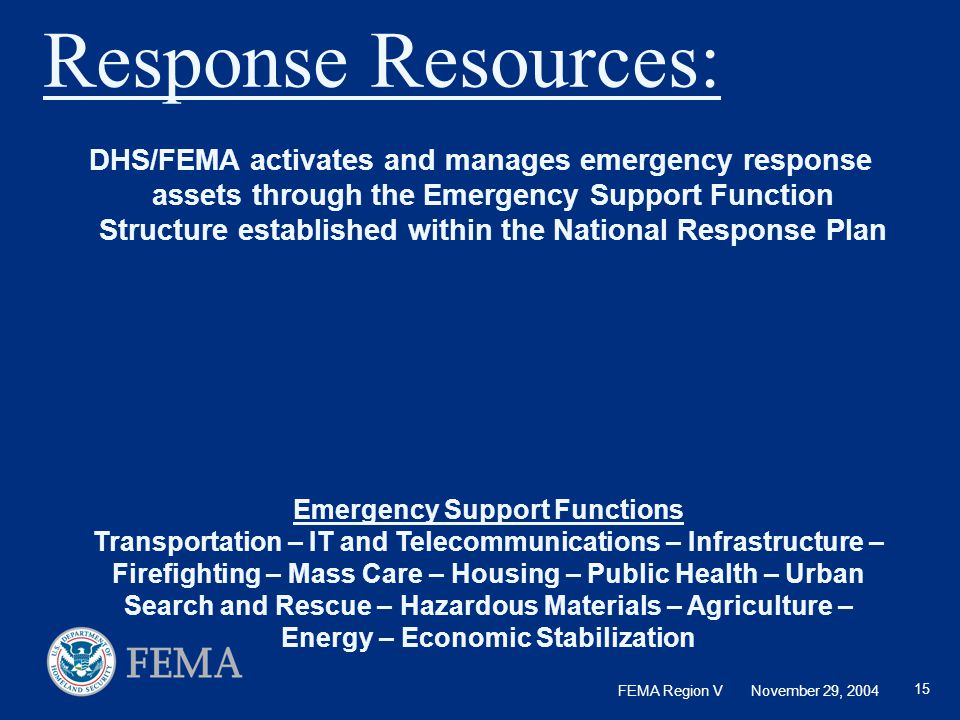 Emergency Support Functions