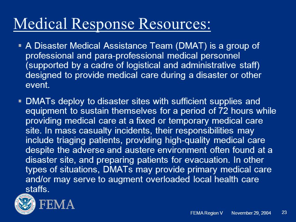 Medical Response Resources: