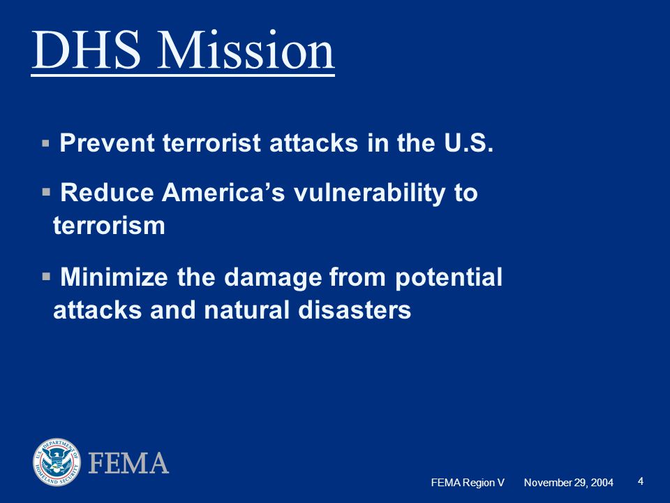 DHS Mission Reduce America’s vulnerability to terrorism