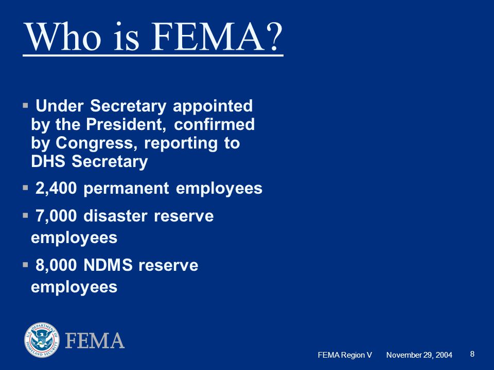 Who is FEMA Under Secretary appointed by the President, confirmed by Congress, reporting to DHS Secretary.