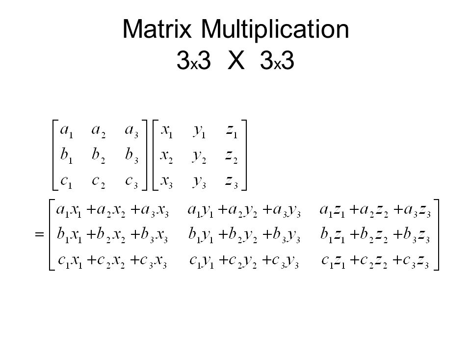 Matrix Multiplication 3x3 X 3x3