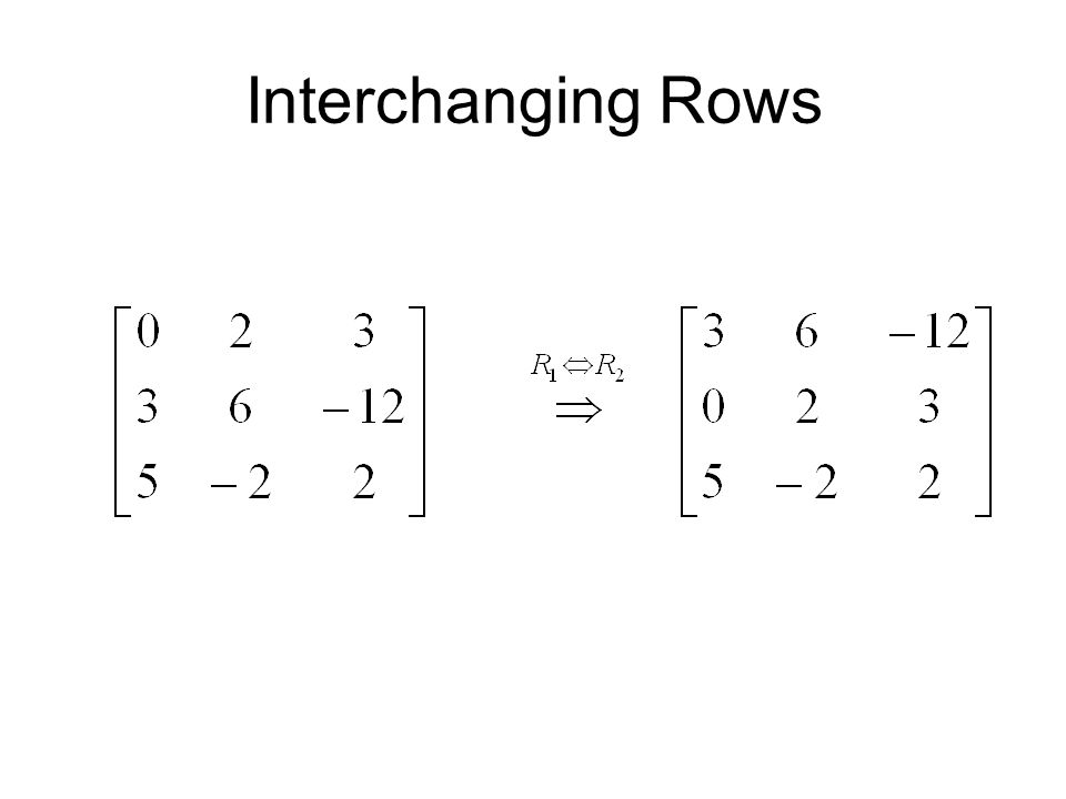 Interchanging Rows