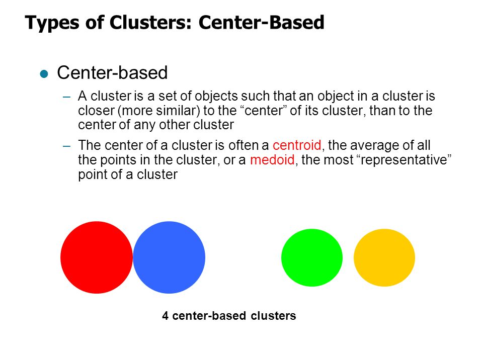 Types of Clusters: Center-Based