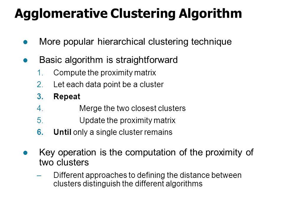 Agglomerative Clustering Algorithm