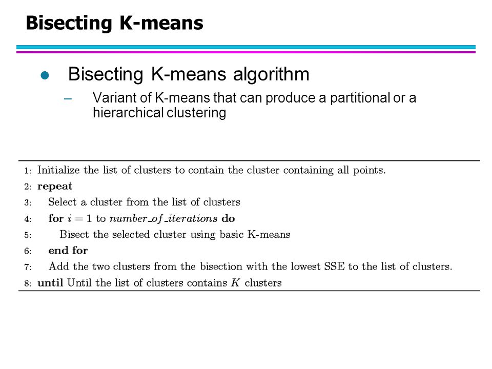 Bisecting K-means algorithm