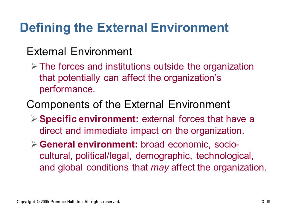 Defining the External Environment
