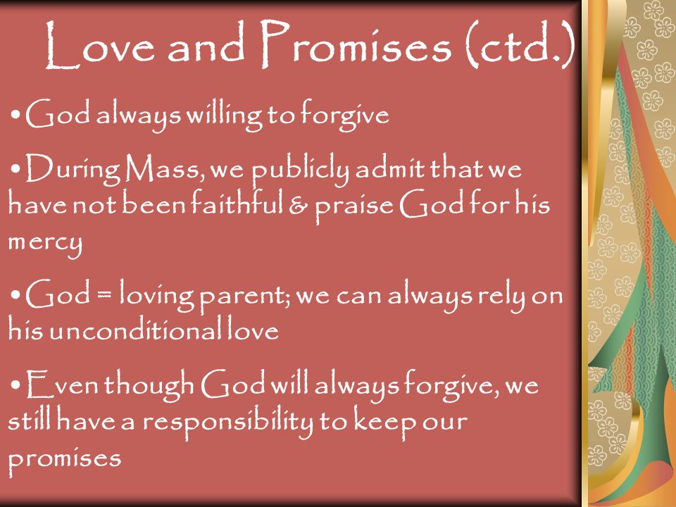 Love and Promises (ctd.)