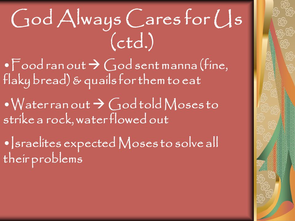 God Always Cares for Us (ctd.)