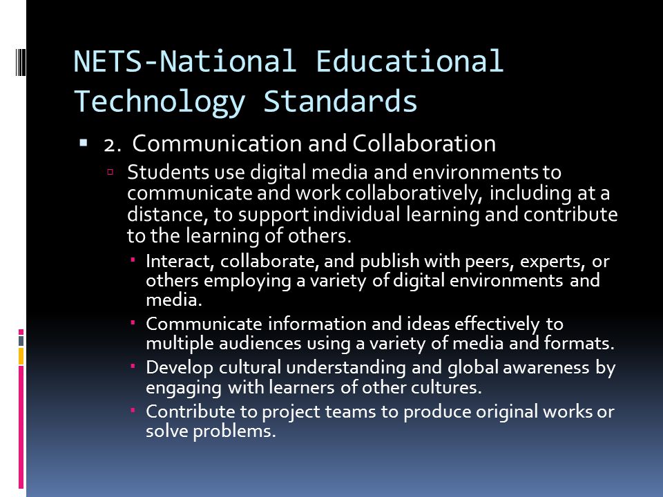 NETS-National Educational Technology Standards