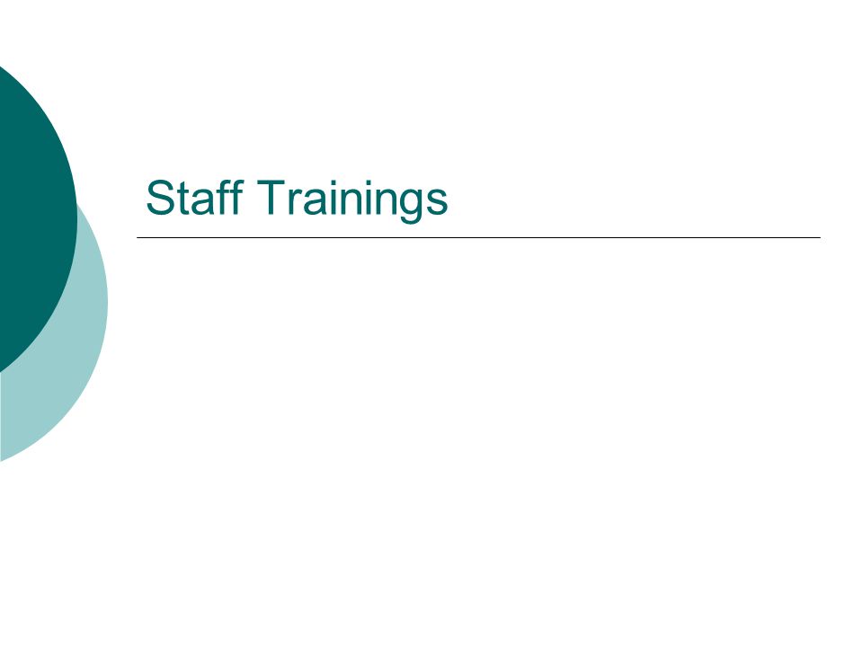 Staff Trainings