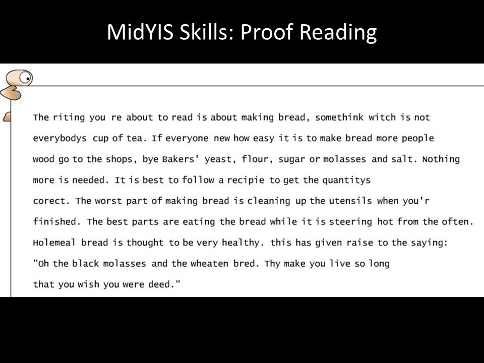 MidYIS Skills: Proof Reading