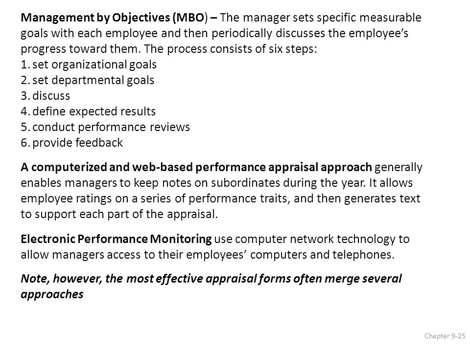 management by objectives appraisal