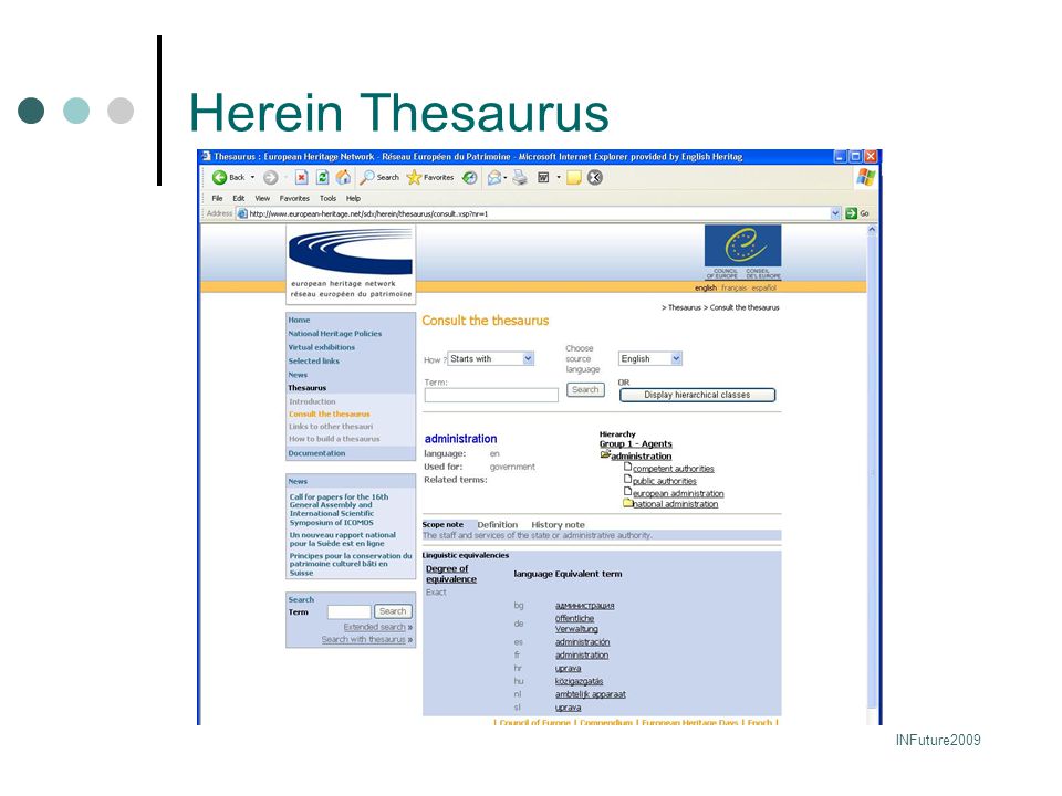 Herein Thesaurus INFuture2009