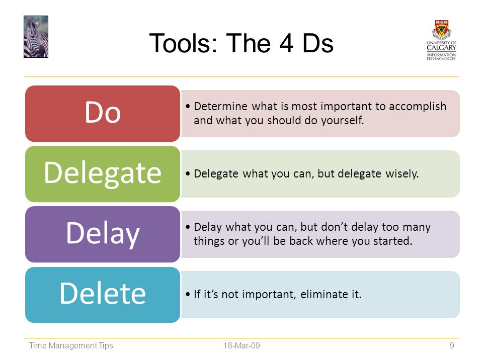 The 4 Ds of Time Management