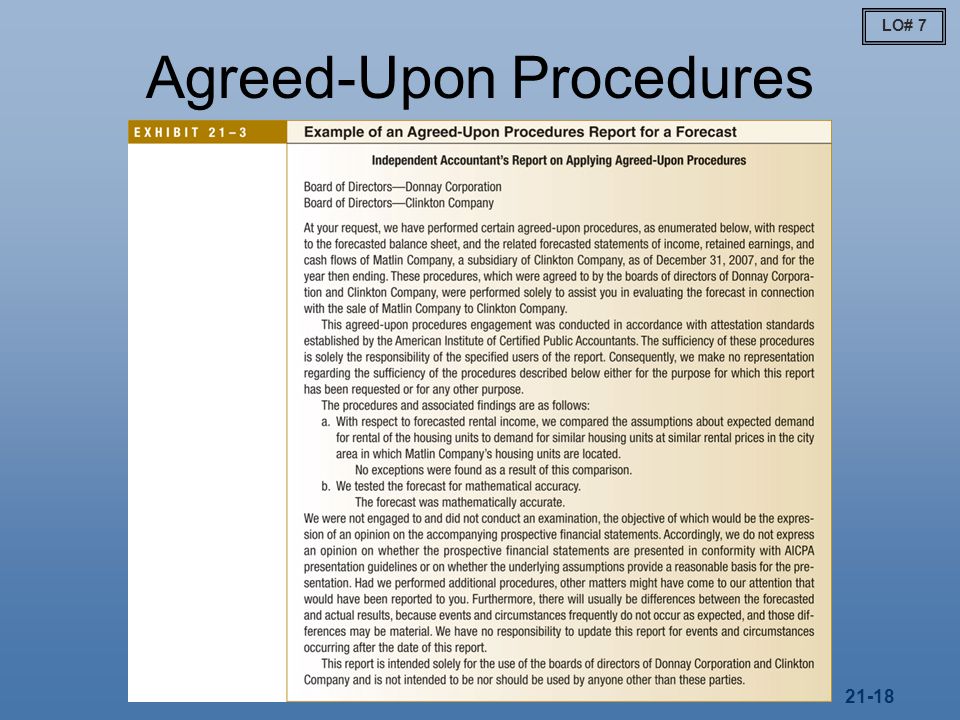 Agreed-Upon Procedures