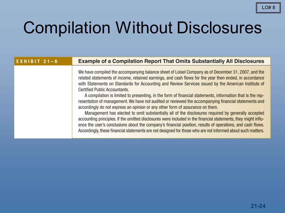 Compilation Without Disclosures