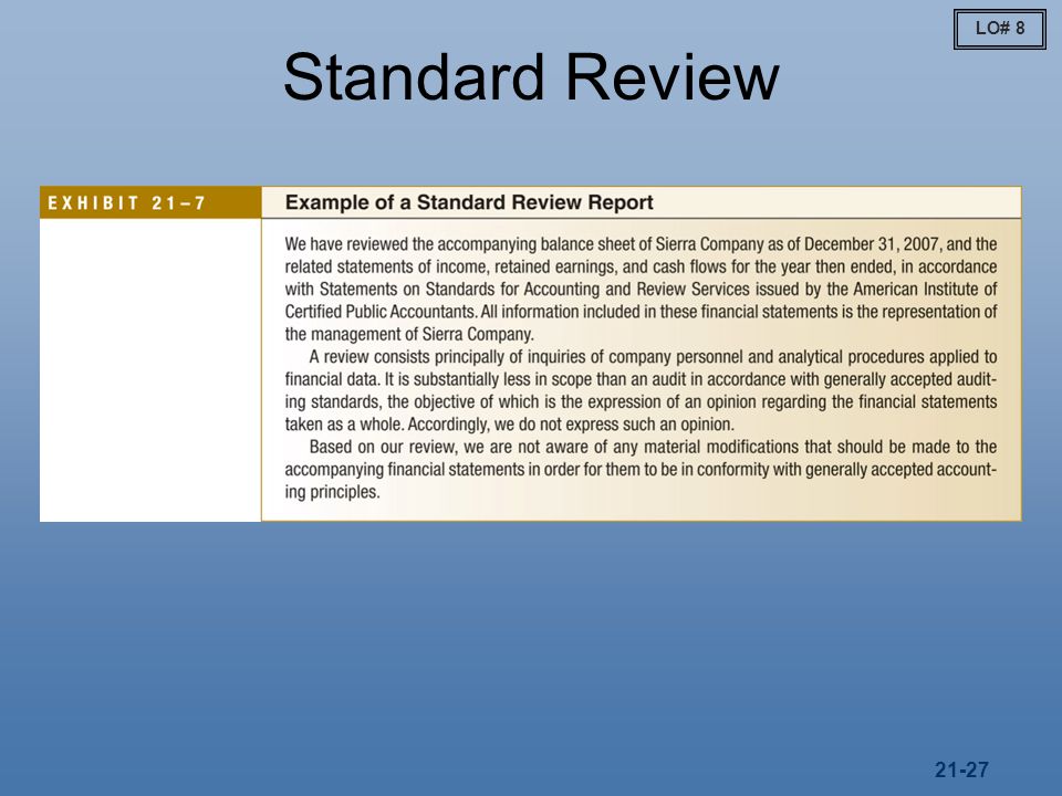 Standard Review LO# 8
