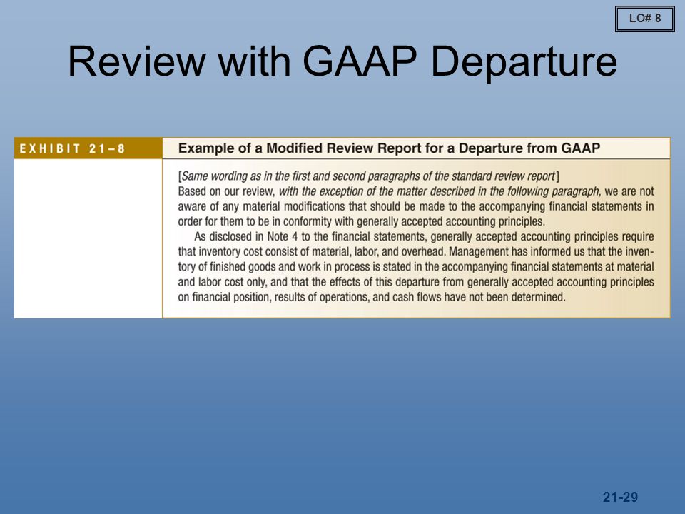 Review with GAAP Departure