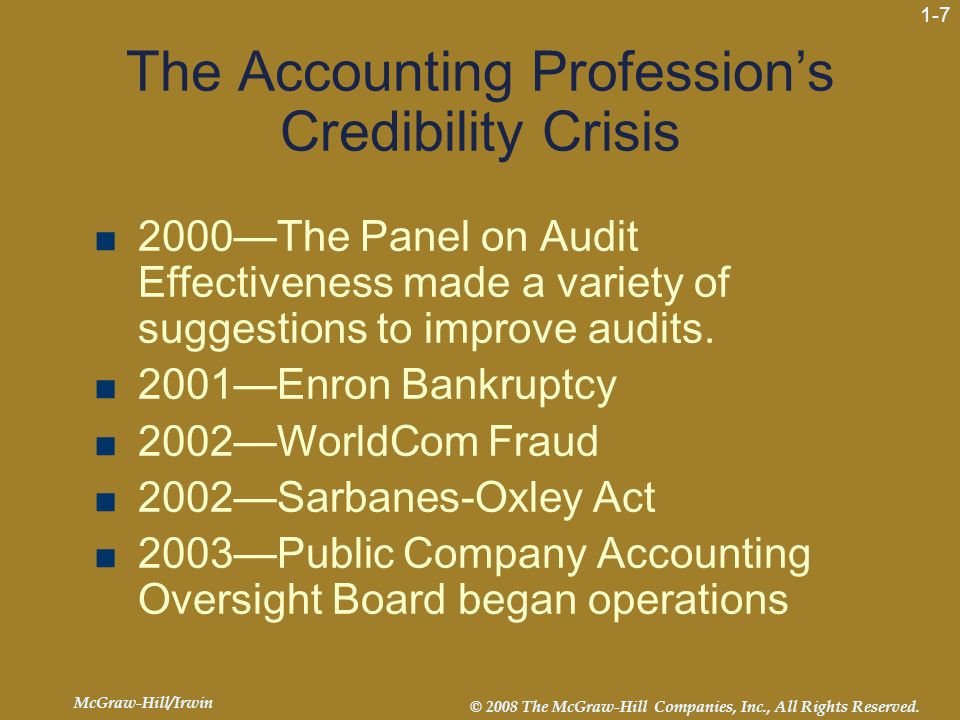 The Accounting Profession’s Credibility Crisis