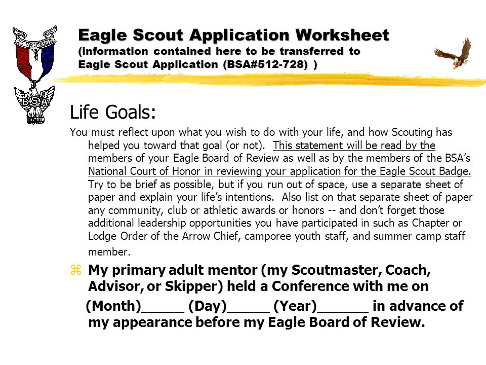 Eagle Scout Application - ppt download