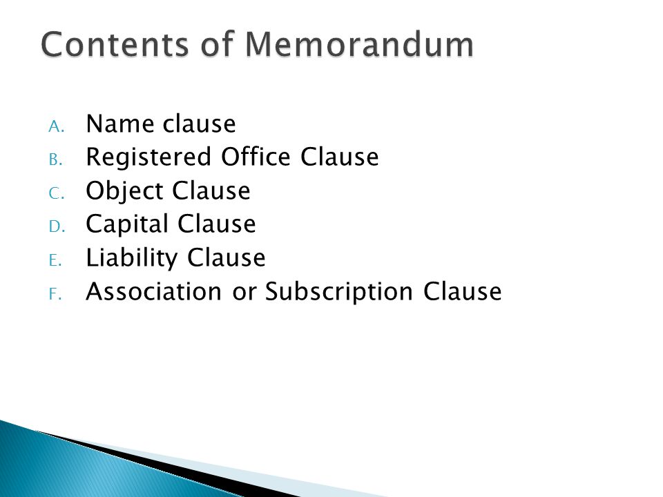 sample object clause in memorandum of association