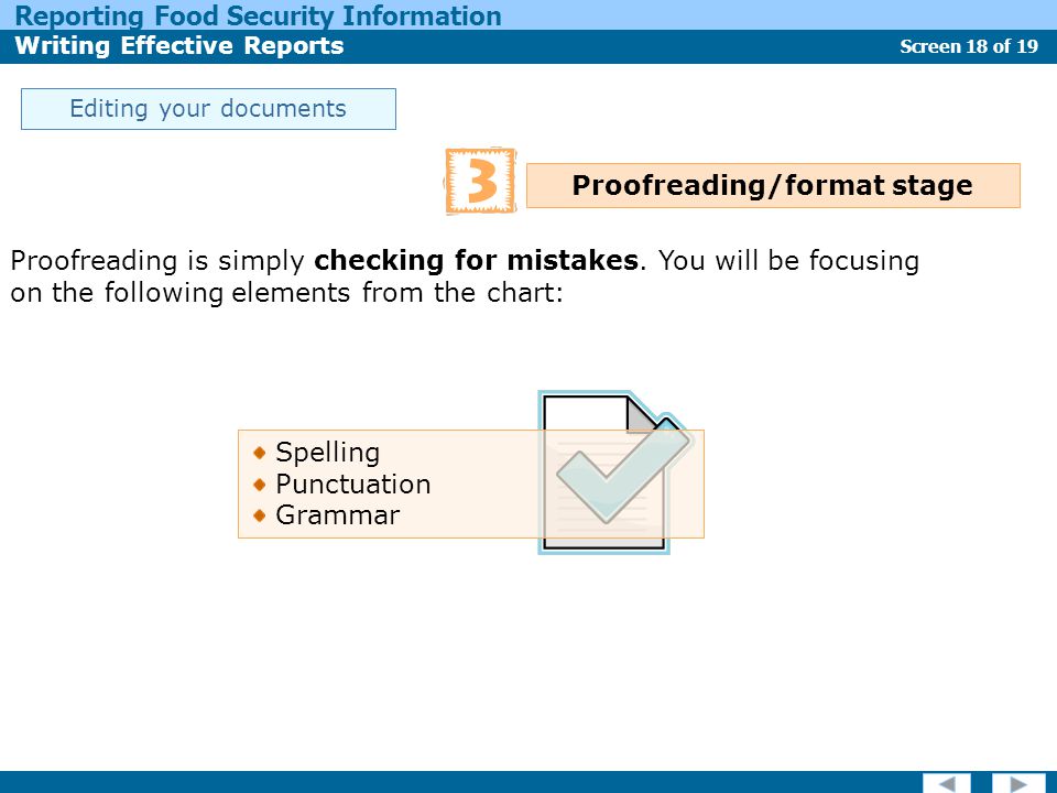 Proofreading/format stage