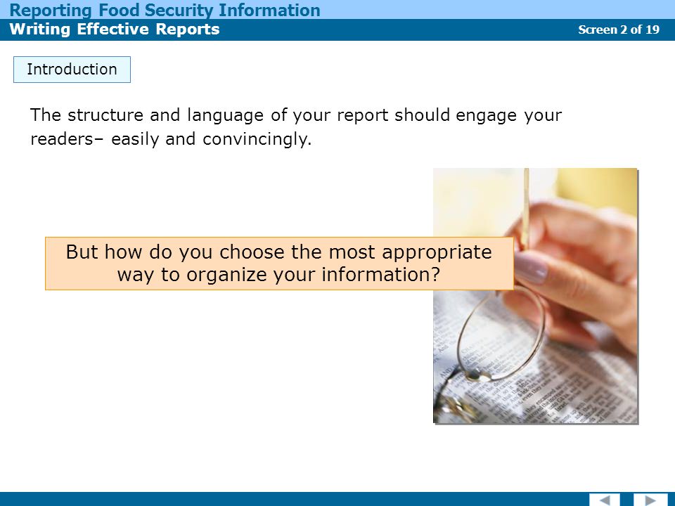 Introduction The structure and language of your report should engage your readers– easily and convincingly.
