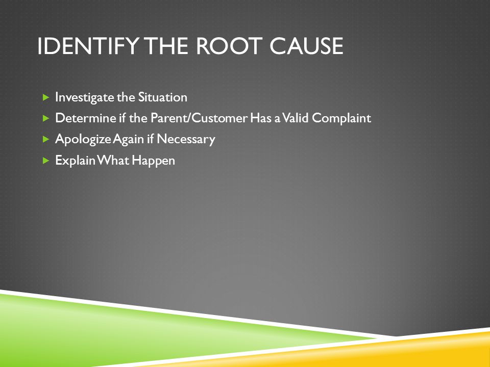 Identify the Root Cause