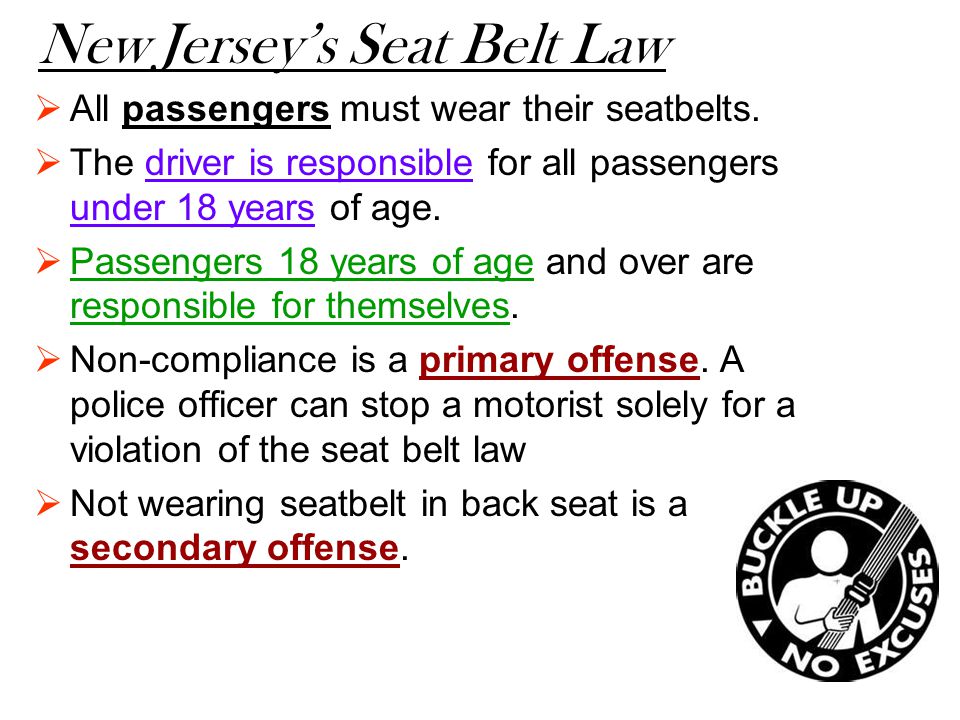 New Jersey’s Seat Belt Law