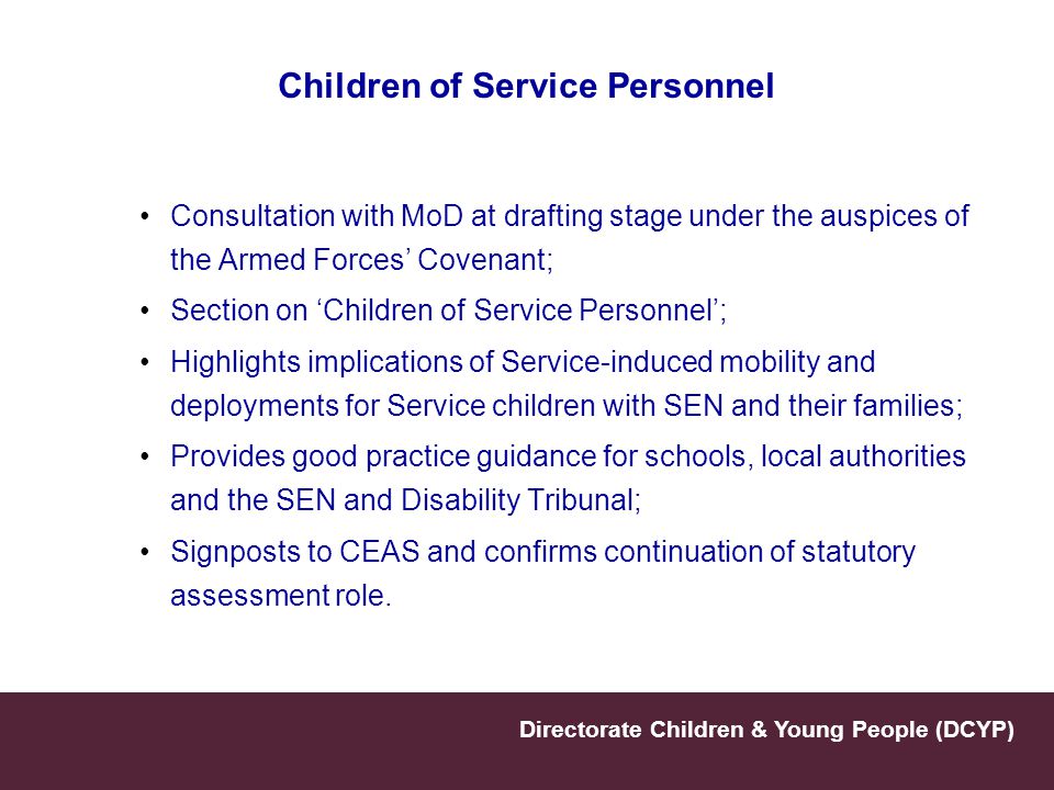 Children of Service Personnel