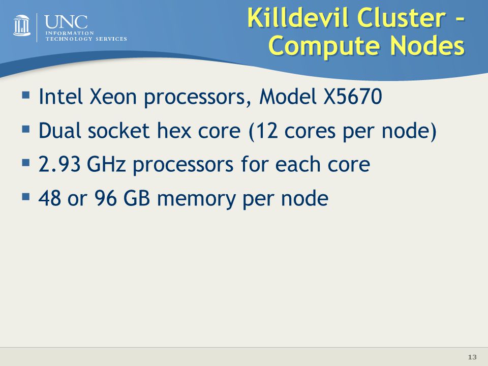 Killdevil Cluster – Compute Nodes