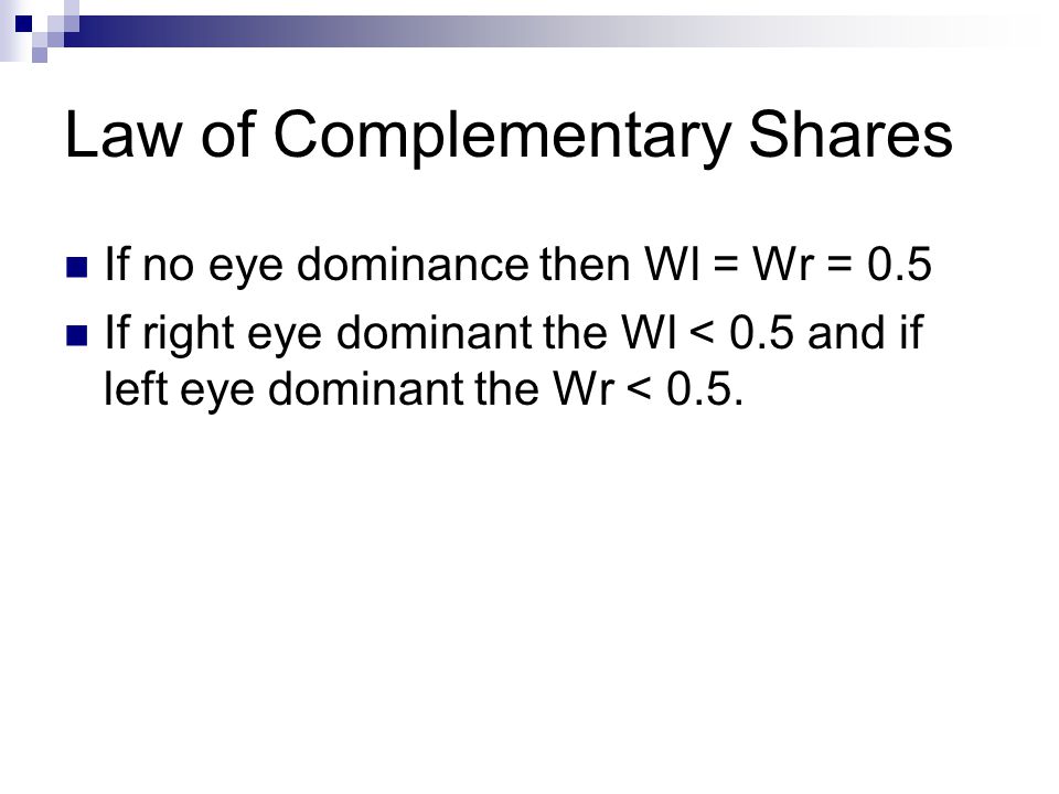 Law of Complementary Shares