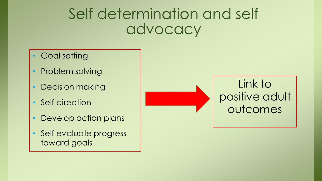 Self determination and self advocacy