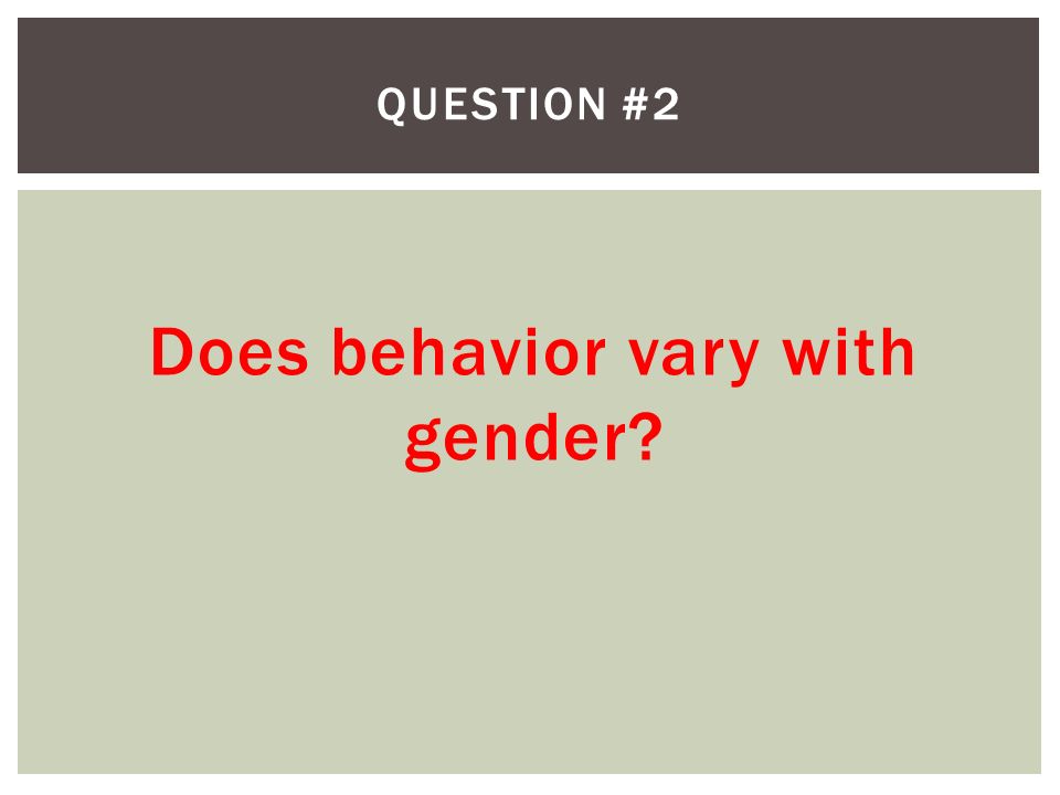 Does behavior vary with gender