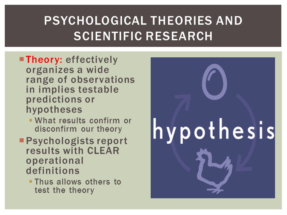 Psychological Theories and Scientific Research