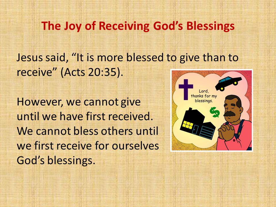 The Joy of Receiving, Managing, and Sharing God's Blessings - ppt ...