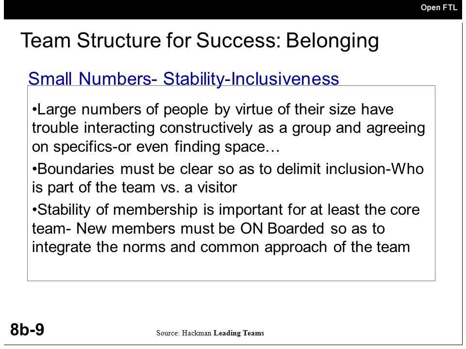 Team Structure for Success: Belonging