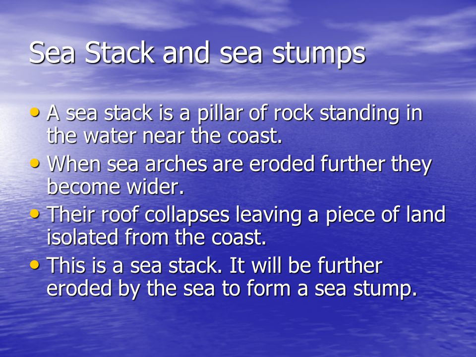Sea Stack and sea stumps