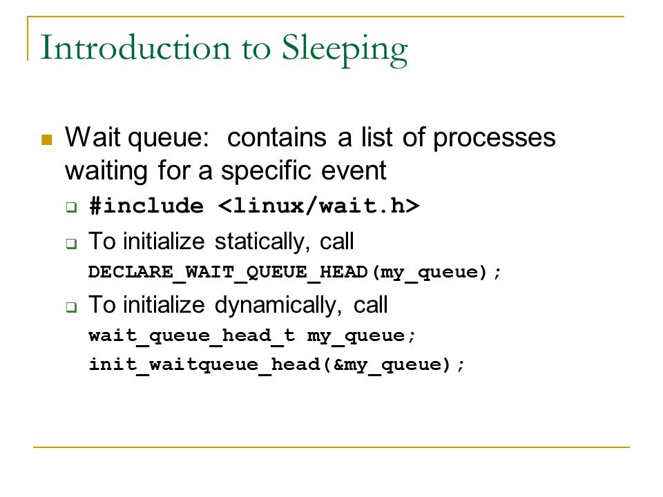 Introduction to Sleeping