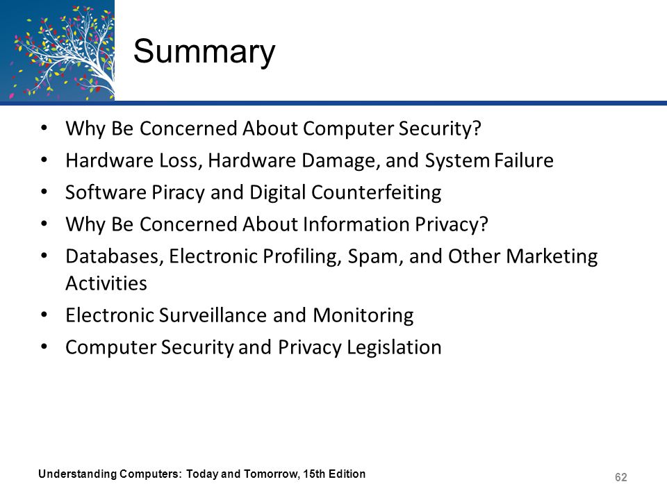 Summary Why Be Concerned About Computer Security