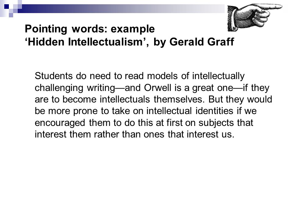 hidden intellectualism they say i say